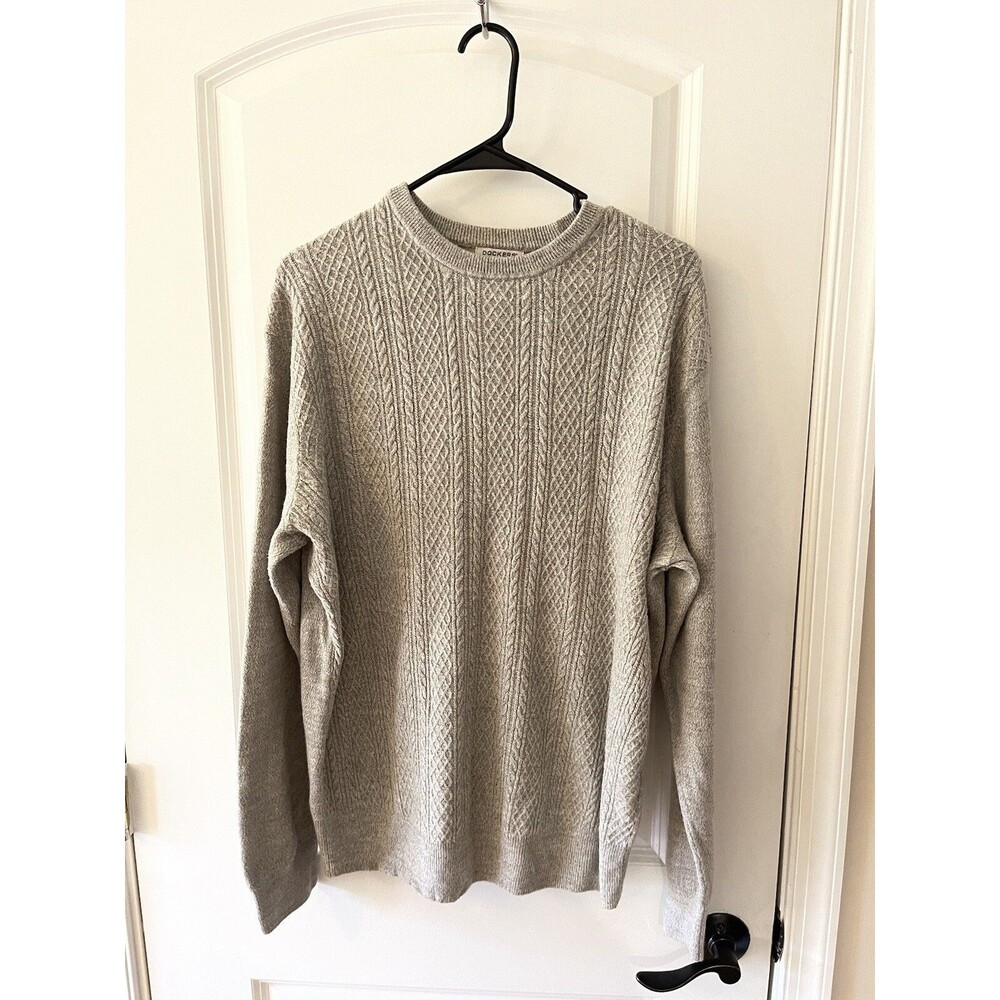 Dockers Men's XL Ivory Crewneck  Sweater  Preowned Career